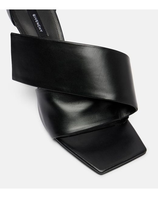 Givenchy Black Sliced Square 95 Leather Sandals