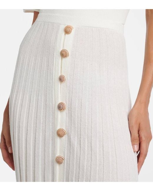 Christopher Esber White Sundial Shell Cotton-Blend Maxi Skirt