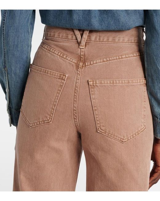 Veronica Beard Pink Taylor Wide-Leg Jeans