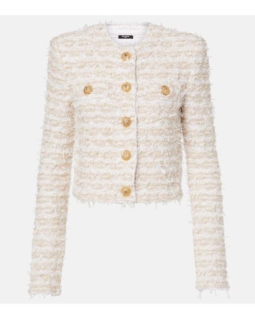 Balmain Natural Tweed Cropped Jacket