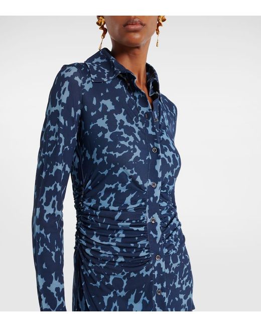 Altuzarra Blue Bedrucktes Hemdblusenkleid Claudia Aus Jersey