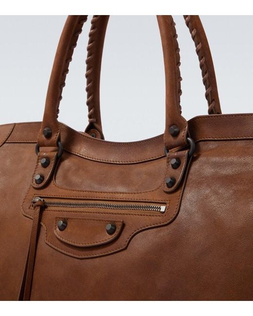 Balenciaga Brown Le City Large Leather Top-Handle Bag for men