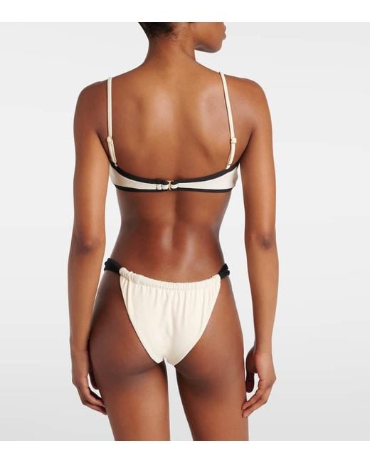 SAME Natural Colorblocked Bandeau Bikini Top