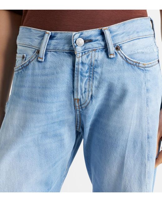 Acne Blue 2006F Distressed Wide-Leg Jeans