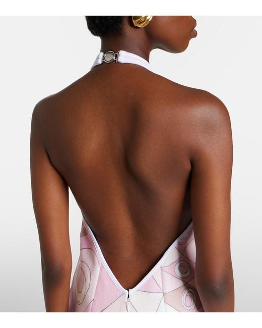 Emilio Pucci Pink Occhi Cotton-Blend Minidress