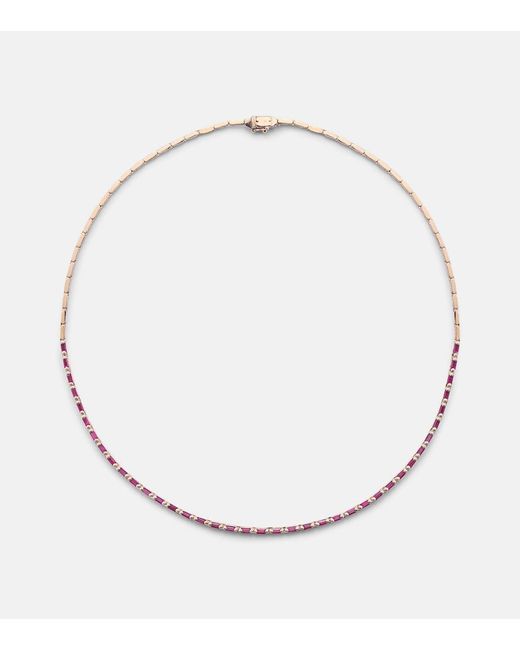 Suzanne Kalan Natural 18Kt Rose Necklace With Rubies