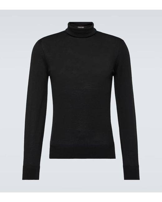 Tom Ford Black Wool Turtleneck Sweater for men