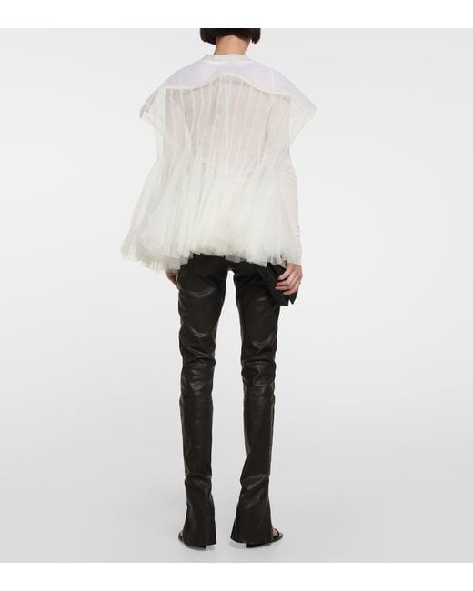Rick Owens White Tulle Jacket