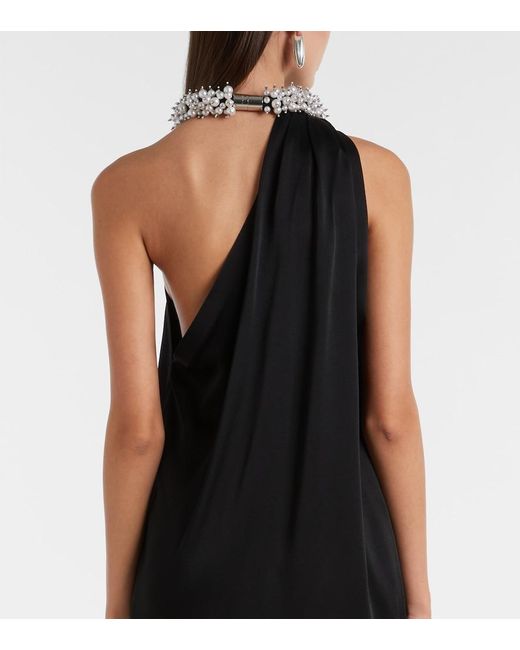 Stella McCartney Black Embellished Satin Minidress