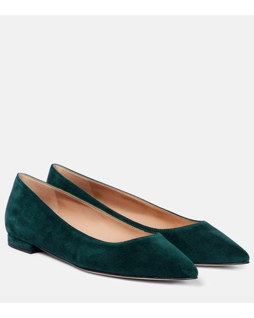 Gianvito Rossi Blue Gianvito Suede Ballet Flats