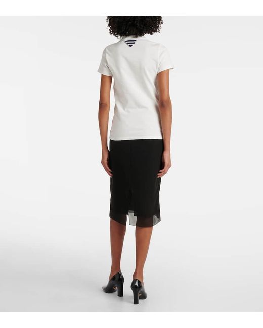 T-Shirt Blanc À Imprimé Logo Prada en coloris White
