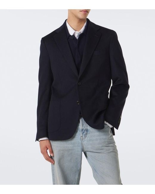 Lardini Blue Cashmere Blazer for men