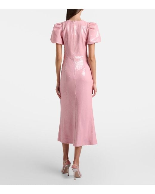 Rebecca Vallance Pink Lydia Cutout Sequined Cocktail Dress