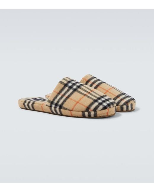 Burberry Slippers Check in Metallic für Herren