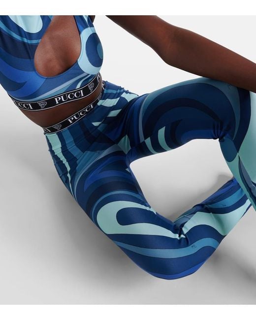 Emilio Pucci Blue Printed leggings