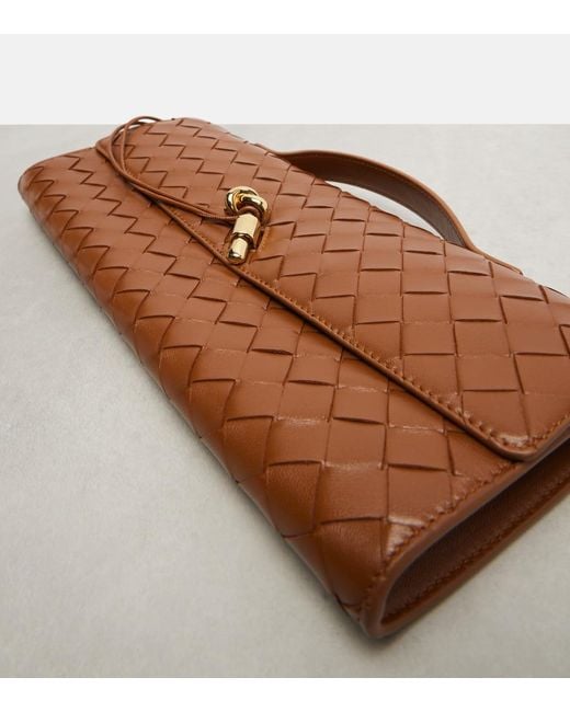 Bottega Veneta Brown Intrecciato Leather Clutch