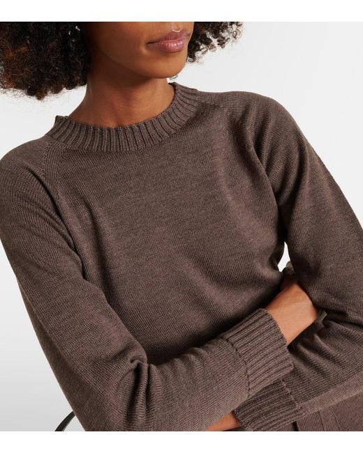 Max Mara Brown Virgin Wool Midi Dress