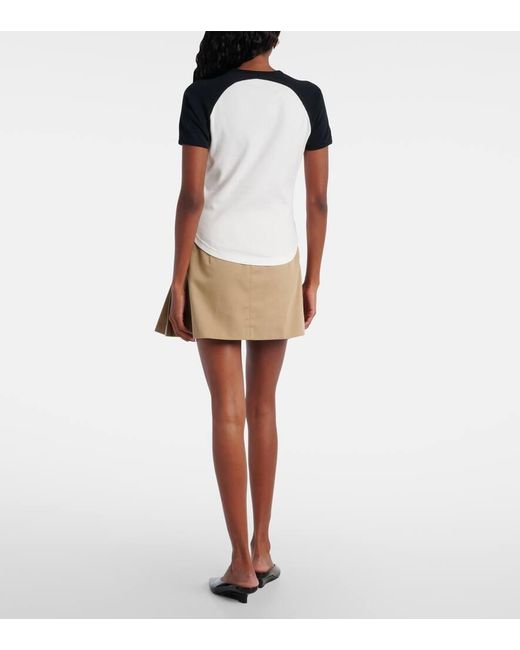 Courreges Black T-Shirt Circle Contrast Aus Baumwoll-Jersey