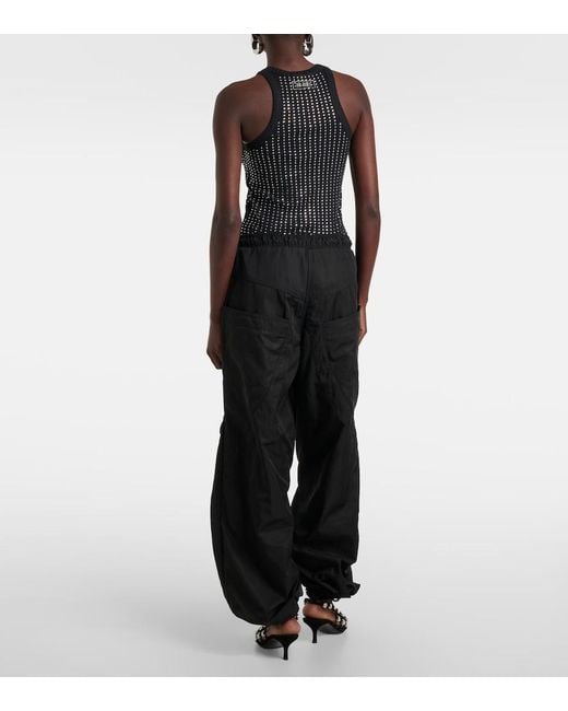 The Attico Black Technical Wide-Leg Pants
