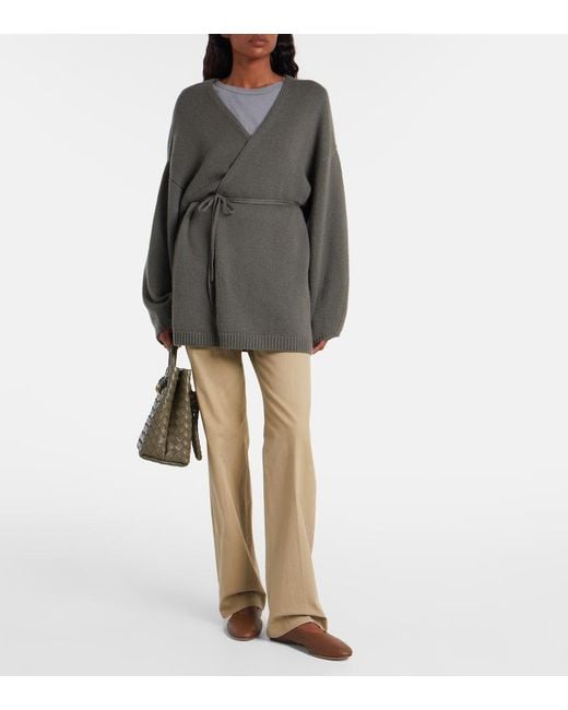 Lisa Yang Gray Laurina Cashmere Wrap Cardigan