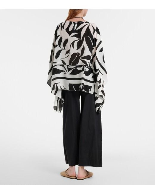 Max Mara Blue Pece Cropped Cotton-Blend Wide-Leg Pants