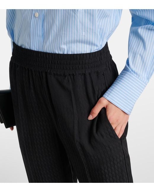 Victoria Beckham Black Gathered Pajama Pants