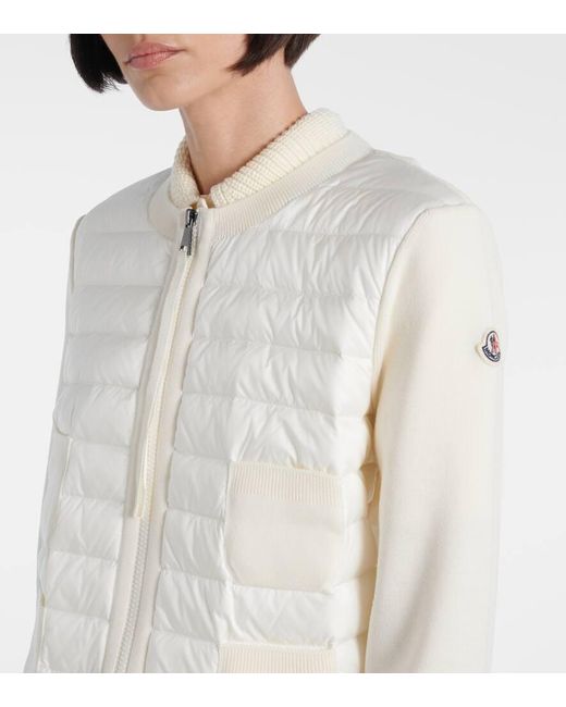 Moncler White Daunenjacke Aus Strick