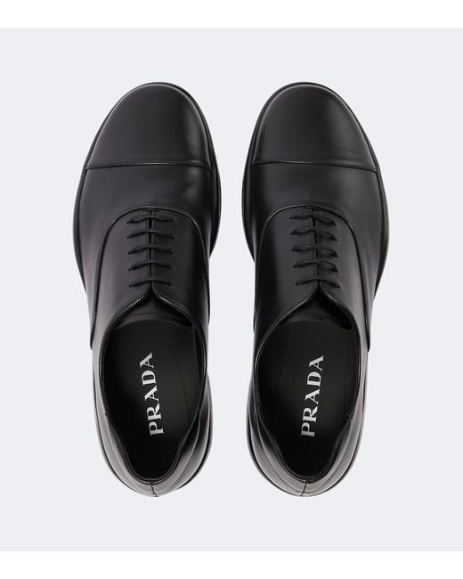 Prada Black Toblach Leather Sneakers for men