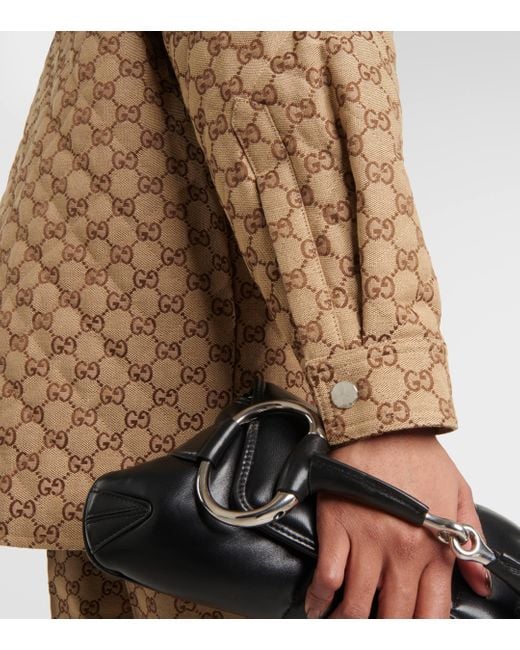 Surchemise GG en coton melange Gucci en coloris Brown
