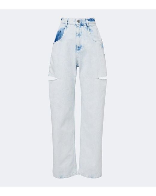 Maison Margiela Blue Cutout Barrel-Leg Jeans