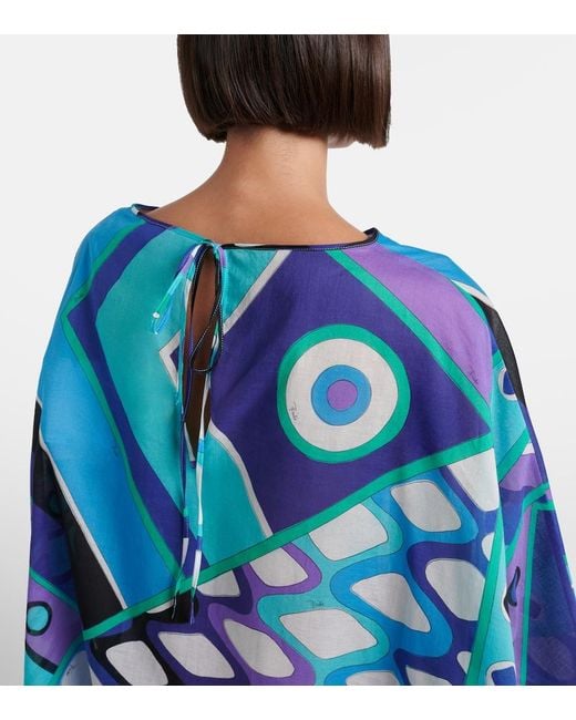 Emilio Pucci Blue Vivara Cotton Kaftan