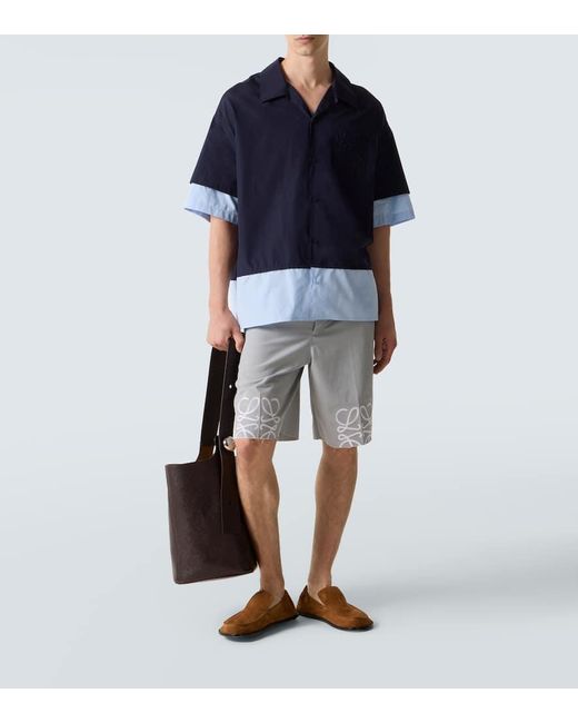Camisa Bowling De Popelin De Algodon Loewe de hombre de color Blue