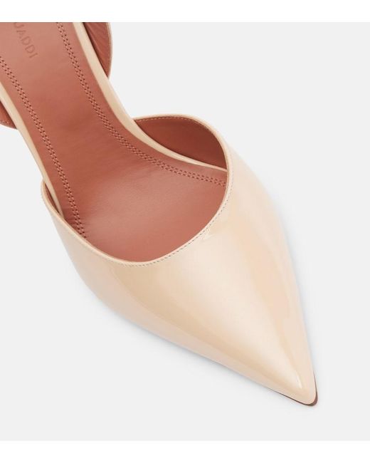 AMINA MUADDI Pink Holli 95 Patent Leather Slingback Pumps