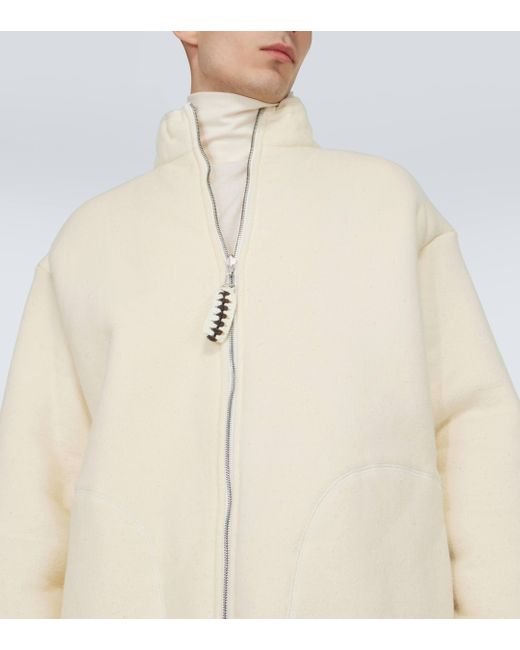 Jil Sander Natural Cotton Fleece Jacket for men