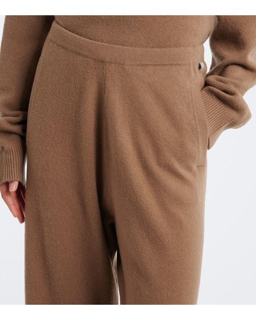 Extreme Cashmere Brown N°479 Runaway Cashmere-Blend Wide-Leg Pants