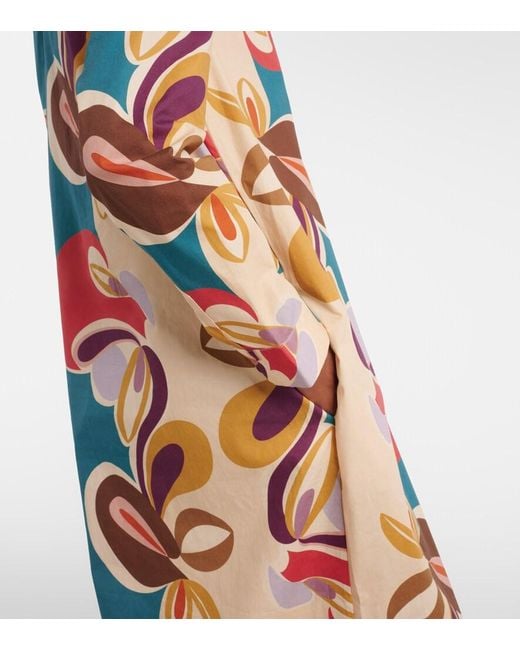 Adriana Degreas White Printed Cotton-Blend Kaftan