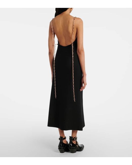 Gabriela Hearst Black Adeona Chain-Detail Silk Maxi Dress