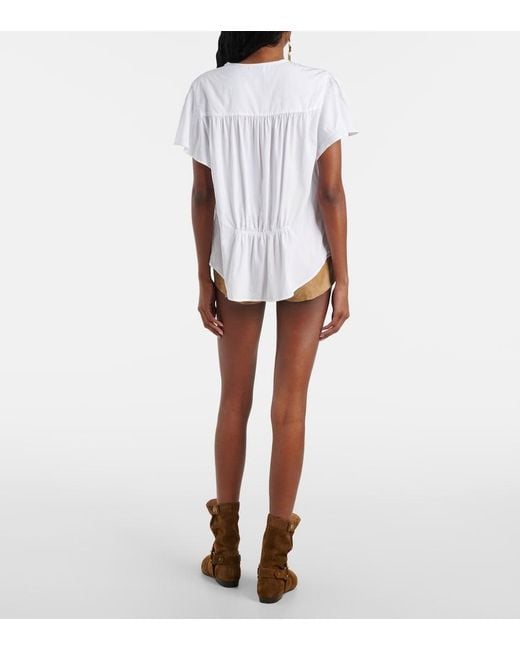 Isabel Marant White Synda Gathered Top