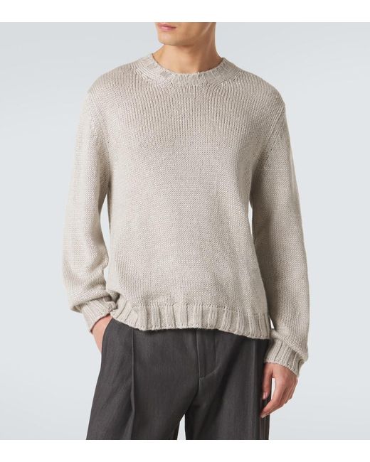 Saman Amel Pullover Gio Aus Seide in Natural für Herren