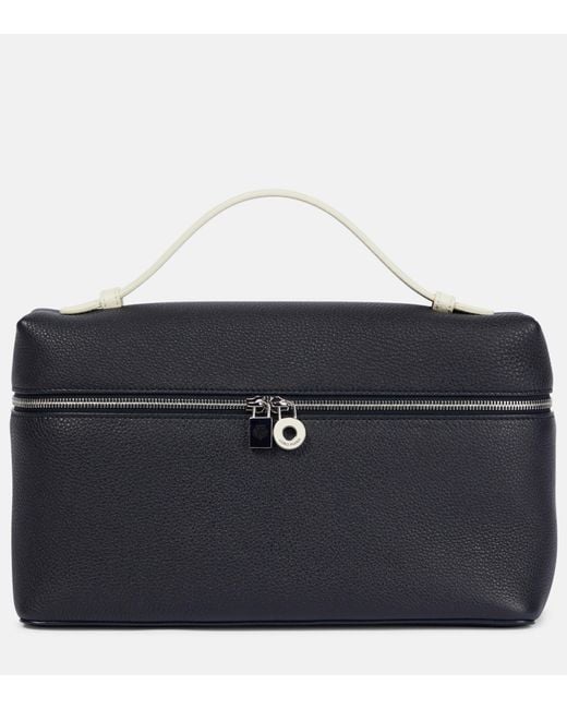 Loro Piana Black Extra Pocket Leather Shoulder Bag