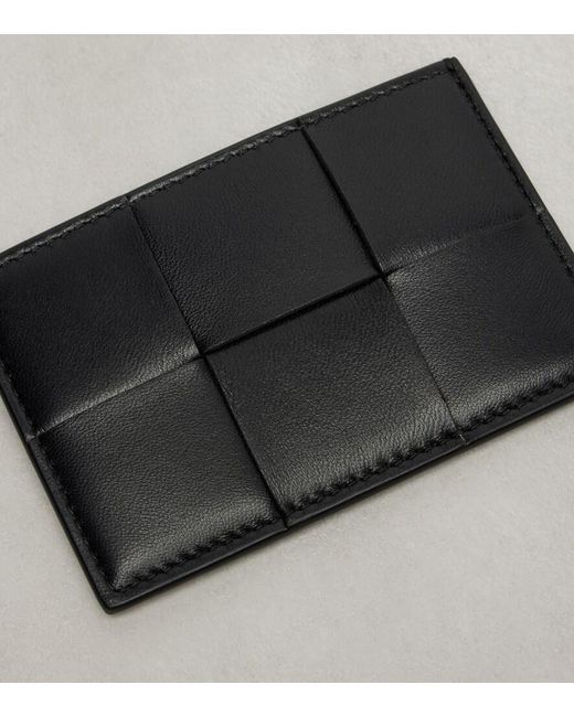Bottega Veneta Black Cassette Intreccio Leather Card Holder