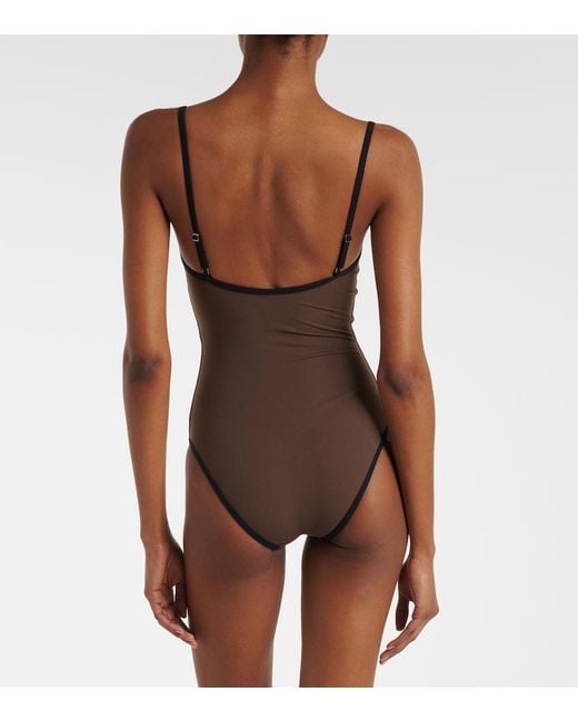 Totême  Brown Jersey Swimsuit