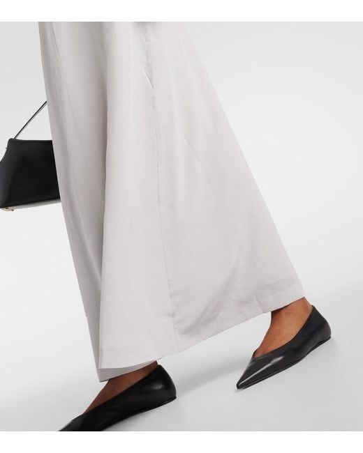 Totême White Double-Halter Silk Dress