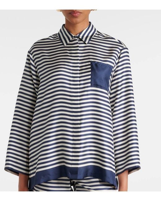 Max Mara Blue Hemd Maya Aus Seide