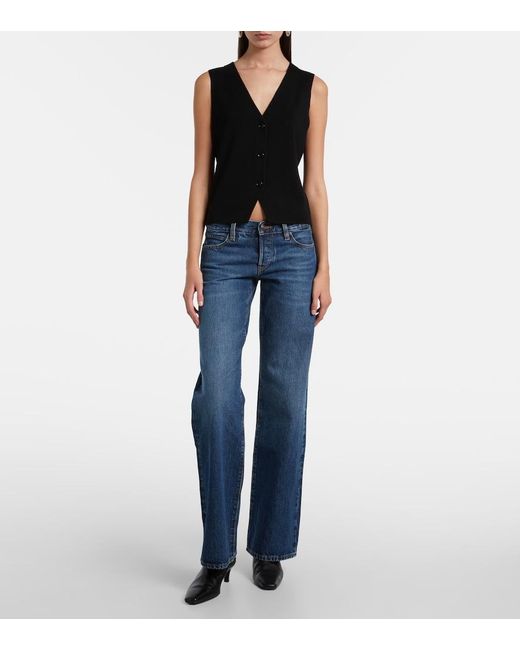 FRAME Blue X Amelia The Low-Rise Straight Jeans