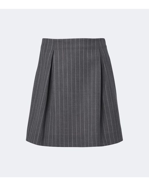 Valentino Gray Pinstripe Virgin Wool Miniskirt