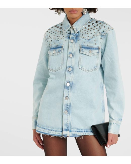 Alessandra Rich Blue Studded Denim Jacket