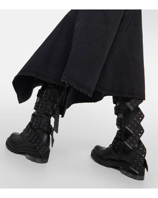 Stivali in pelle con borchie di Junya Watanabe in Black