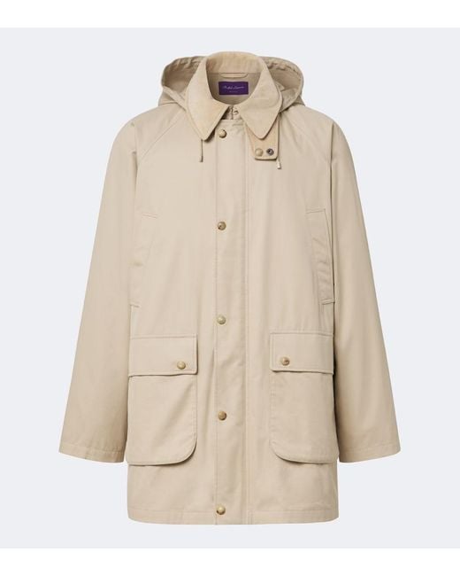 Ralph Lauren Natural Hooded Cotton Twill Coat for men