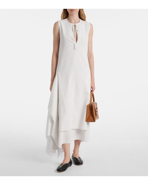 J.W. Anderson White Double-Layered Maxi Dress